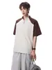 Camiseta de manga corta con media cremallera para hombre, que absorbe la humedad, de secado rápido, antibacteriana, corte holgado, diseño de bloques de color, tacto fresco para parejas, protección solar, manga corta