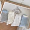 Calcetines finos huecos con lazo de media caña para primavera y verano para mujer, transpirables, absorbentes del sudor, calcetines apilables, calcetines tipo calcetín con boca de burbuja estilo japonés para niña