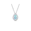 Collar de Plata de Ley S925 Morado Lágrima para Mujer Estilo Nuevo Colgante Gota de Agua Cadena Clavícula Lujo Ligero Regalo de Cumpleaños para Novia Esposa