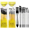 Amazon Transfronterizo Set de 7 Piezas de Palo de Madera Niños Arte DIY Pinceles de Pintura al Óleo Nylon Gouache Acrílico Set de 9 Piezas de Pinceles