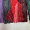 Blusa Chal de Malla Plateada de Nylon Camisa Base Ropa Íntima Malla con Rayas de Seda Brillante Malla Elástica de Hilo Plateado