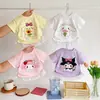 Camiseta de Manga Corta Dopamina Dibujos Animados para Niña Verano Estilo Coreano Bebé Niña Encaje Casual Versátil Elegante Top