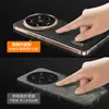 [Carcasa protectora de cuero con patrón de ranura en cruz bordes dorados anti-caída fuga estándar] adecuada para Xiaomi 14 Ultra