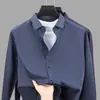Nueva Colección de Primavera para Hombres de Mediana Edad: Camisa de Manga Larga, Camisa Versátil de Negocios Casual a la Moda, Cárdigan de Algodón para Hombre de Primavera y Otoño