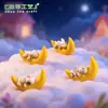 Pingente de plástico para chaveiro lua cachorrinho dormindo coelho urso gatinho pingente de animal paisagem miniatura enfeite de artesanato