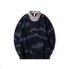Otoño Nuevo Suéteres Falsos de Dos Piezas para Hombre Marca de Moda Americana Sueltos Talla Grande Manga Larga Combinan con Todo Top Pesado Negro Ropa de Hombre