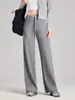 Calça Mágica Emagrecedora Calça Esportiva de Perna Reta Calça Casual de Perna Larga Popular Cintura Alta Cordão Emagrecedora Calça de Yoga de Perna Larga com Sensação de Nuvem
