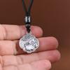 Rey del Ciervo Dorado Pie Plata 999 Vintage Antiguo y Antiguo Rico y Afortunado Nube de la Suerte Palabra de la Suerte Calabaza Sándalo Cadena de Cuerda Hecha a Mano