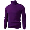 2026 Nuevo Jersey de Punto Rayado de Cuello Alto Ajustado para Hombre Otoño/Invierno Ropa de Punto Talla Grande Camisa Básica Casual