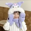 Nuevo Sombrero de Invierno 2025 para Niños Peluche Dibujos Animados Lindo Bebé Niño y Niña Bufanda con Forro Polar Sombrero Integrado con Protección para los Oídos