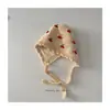 Chapéu de Proteção para Ouvidos de Cereja Infantil para o Inverno Chapéu de Proteção para Ouvidos de Bebê Proteção contra Frio Chapéu de Tricô Quente para Bebê