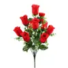 Buquê de Rosas Artificiais Decoração de Mesa Buquê Decorativo de Rosa de Veludo Flores Artificiais Fábrica Atacado Rosas em Estoque