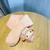 2025 Bufanda Nueva para Niños Otoño e Invierno Rellena Calidez Padre-Hijo Linda Engrosada Dibujos Animados Imitación Piel de Conejo Bufanda para Bebé