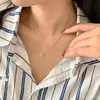 Collar de Perlas de Plata de Ley S925 de Alta Gama para Mujer 2026 Nuevo Estilo Coreano Colgante Moda Simple Trébol Cadena para Clavícula