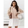 2024 Amazon popular temu primavera novo suéter de malha com capuz e costura cruzada vestido de malha comércio exterior roupas femininas