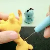 Feltro de Lã Agulha para Feltro Agulha Ferramenta de Artesanato Caneta Agulha Cabo de Madeira 3 Agulhas 8 Agulhas Agulha Multi-Ponta para Feltro de Lã de Gato e Cachorro
