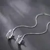 Pendientes de Clip Dos en Uno para Mujer, Estilo Coreano Largo, Pendientes de Estilo Genial, Estilo Dulce y Genial, Joyería de Diseño de Alta Gama