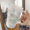 Taza de vidrio resistente al calor Glacier Tape con alto valor de color, taza para agua, jugo, bebida, cerveza, envío gratis de fábrica