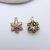 Colgante Individual Hoja de Arce Flor de Zirconia Chapado en Oro que Conserva el Color Material para Abalorios Hecho a Mano DIY Accesorios para Pulseras Collares Joyería