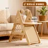 Marco de escalada para gatos transfronterizo hecho de madera maciza con tabla rascadora de sisal y nido de sisal integrado, duradero y resistente a los arañazos, no desprende virutas fácilmente, juguete para gatitos