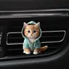 Lindo Clip de Perfume para Ventilación de Coche de Gato Gatito Acrílico Decoración de Coche Accesorio de Interior Adorno de Fragancia