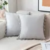 Amazon Explosions Fronha de Almofada com Franjas de Cor Sólida Suave na Borda Decorativa para Sofá da Sala de Estar Casa