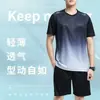 Traje Deportivo de Verano Tops de Manga Corta Ropa de Fitness para Hombre Delgado de Secado Rápido Camiseta de Running Ropa de Entrenamiento de Baloncesto