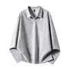 Sudadera de media cremallera para hombre para primavera y otoño 2026, nuevo top liso de corte holgado, marca de moda talla grande, cuello camisero, chaqueta de manga larga