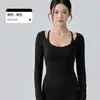 Atuendo de yoga elegante para mujer, corte ajustado, manga larga, versátil para el uso diario, te hace ver más alta, conjunto de fitness