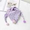 Toalla Triangular de Algodón y Lino a Cuadros Estilo Coreano para Niños con Dibujos Animados Otoño Moda Nuevo Niños y Niñas Bebé Lindo Bufanda Pequeña Bufanda