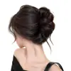 Coque Sintético com Cabelo Sintético Luxuoso Estilo Princesa, Presilha Garra de Dragão com Pena, Adereço de Cabelo Coque Estilo Celebridade com Elástico