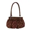 Bolsa de mano de lunares transfronteriza para mujer, nueva colección de verano 2026, con un lazo, diseño plisado y un estilo único, adecuada como bolso de hombro, bolso de axila o mochila