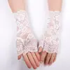Nuevos Guantes de Encaje Largos Delgados Transpirables Seda de Hielo Cortos Equitación Conducción Etiqueta Protector Solar Boda Baile de Boda
