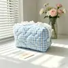 Bolsa de Maquillaje Acolchada Transfronteriza con Adorno de Encaje Bolsa de Almacenamiento de Gran Capacidad Bolsa de Tocador Portátil para Viaje Bolso de Mano
