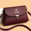 Nuevo Comercio Exterior 2026 Bolso de Mujer de Cuero Suave con Textura, Gran Capacidad, Hombro Único, Cruzado, Moda Versátil, Bolso Cuadrado Pequeño con Estampado de Hojas