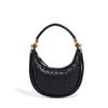 Retro Woven Underarm Bag Women's High-end Saddle Bag Shoulder Hobo Underarm Bag Crescent Bag Crescent Bag