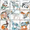 Plantillas Variadas Transfronterizas de Animales Salvajes Huecas para Arte, Pintura a Mano, Graffiti, Plantillas para Pintar Mascotas, Plantillas DIY