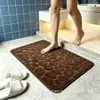 Alfombrilla Gruesa con Relieve de Piedra Transfronteriza para Baño, Zona de Ducha, Alfombrilla Antideslizante Absorbente, Alfombrilla Antideslizante de Secado Rápido para Pies de Baño