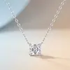 Collar de moissanita cuadrado de moda para comercio exterior transfronterizo, no se decolora, cadena versátil S925 de plata para mujer para el trabajo