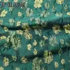 Tecido Europeu e Americano Embossado, Fundo Verde Espessado, Flores Pequenas, Tecido Brocado com Textura Jacquard Estéreo, Saia Tutu, Bolsas da Moda