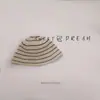 Nuevo Sombrero de Sol de Primavera y Verano para Mujer Transpirable Todo-partido Rayado Sombrero de Pescador Exhibición Sombrero Pequeño de Cuenca