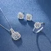 Amazon Comercio Exterior Azul Rojo Amarillo Verde Morado Blanco Piedra Preciosa Zirconia Conjunto de Collar Anillo Pendientes para Mujer