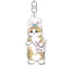 Novo Chaveiro de Gato Acrílico Criativo Fofo Pingente de Mochila de Estudante Desenho Animado Presente