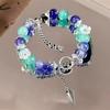 Pulsera de Mariposa Amor Flor Otoño Nueva Pulsera de Cristal de Mariposa para Mujer, Diseño de Nicho, Estilo Ins, Joyería de Pulsera para Estudiante de Alta Gama
