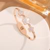 Moda Transfronteriza Pulsera de Acero de Titanio Caliente Femenina No Descolorante Elegante Versátil Personalidad Completa de Diamante Pulsera de Lujo Ligero Red Social Venta al por Mayor