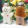 Lindo oso transparente botella árbol de Navidad serie navideña aretes DIY simples hechos a mano accesorios de material para aretes