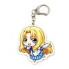 Llavero acrílico de anime con forma de rosa que sale de la puerta de la cocina, con diseño de lobo de carbón y frijoles, colgante de sándwich de doble cara, fabricantes al por mayor