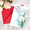 Tarjetas de Felicitación del Día de la Madre Transfronterizas con Sobres, Tarjetas Festivas Creativas Florales con Mensaje de Agradecimiento