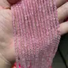 Cuentas facetadas de cuarzo rosa natural 7A, translúcidas, para pulseras y collares DIY, cuentas redondas, accesorios, ventas directas de fábrica