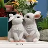 Adornos Decorativos de Conejo Artificial de Pascua Transfronterizos Manualidades de Resina para Jardín Exterior Dibujos Animados Souvenirs de Micro-Paisaje